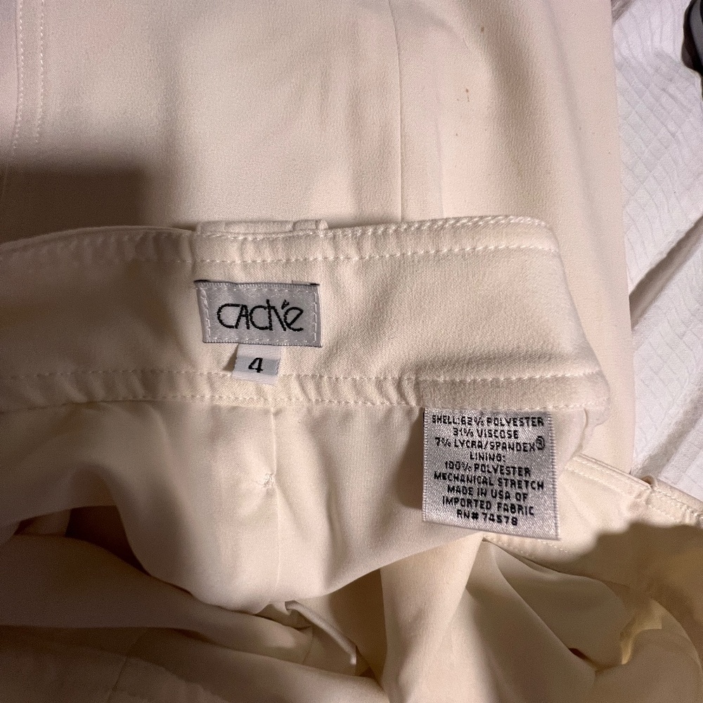 Vintage Cache winter white lined pants size 4